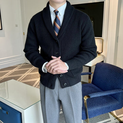 Men's Slim-Fit V-Neck Winter Cardigan - Harren Cole