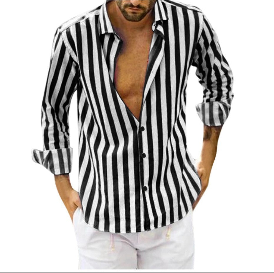 Men's Slim-Fit Vertical Stripe Dress Shirt - Harren Cole