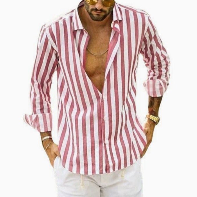 Men's Slim-Fit Vertical Stripe Dress Shirt - Harren Cole