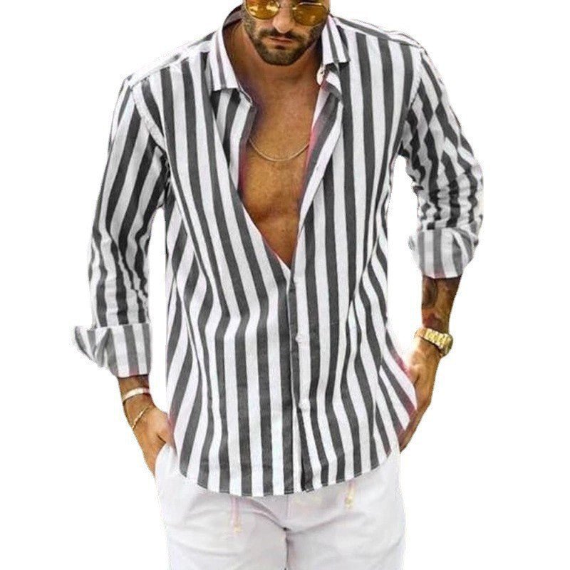 Men's Slim-Fit Vertical Stripe Dress Shirt - Harren Cole