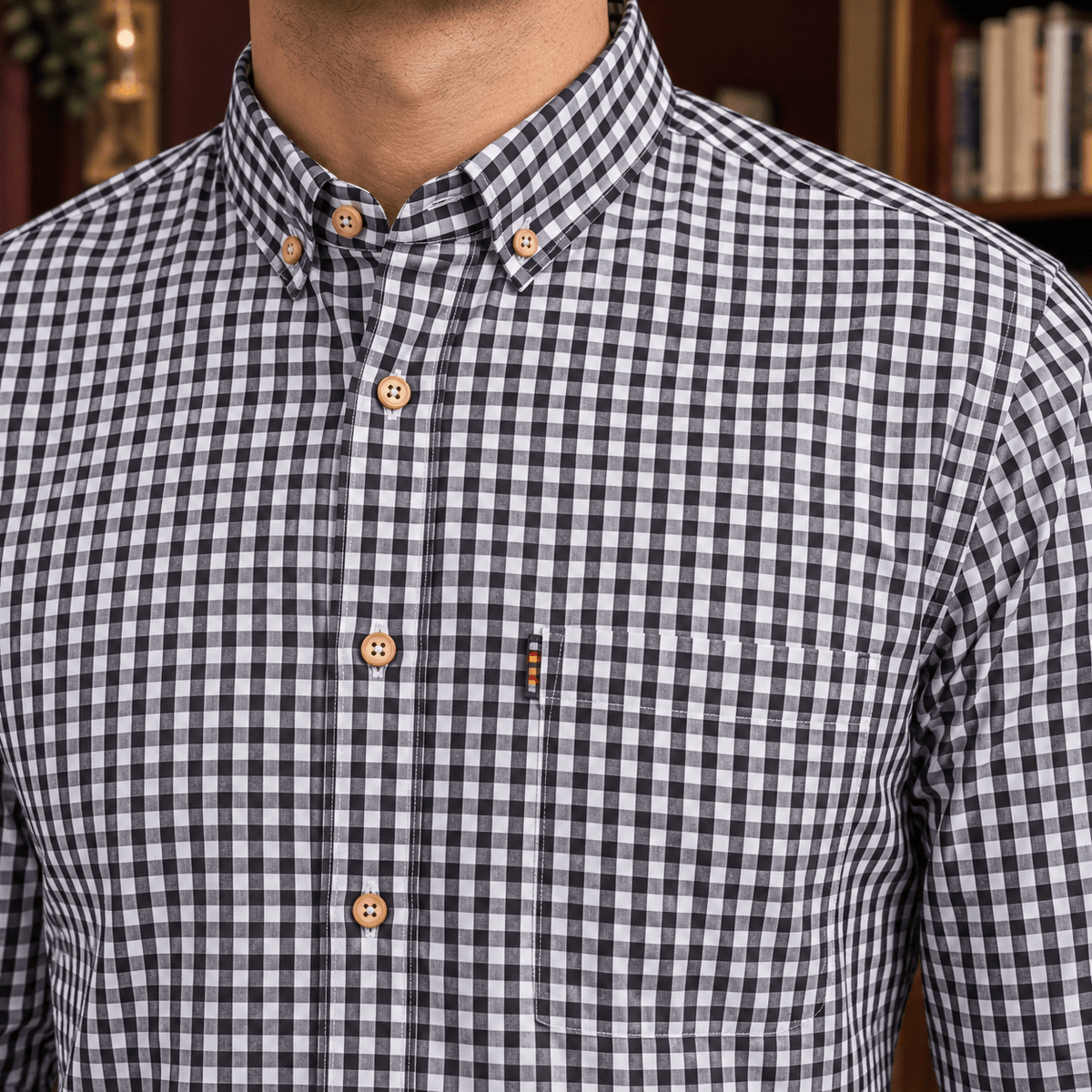 Men's Slim Gingham Button Down Shirt - Harren Cole