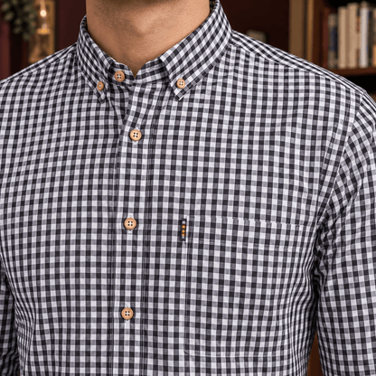 Men's Slim Gingham Button Down Shirt - Harren Cole