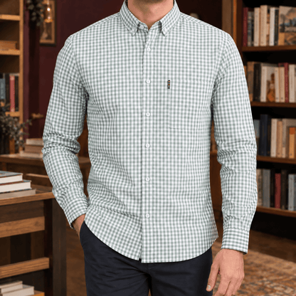 Men's Slim Gingham Button Down Shirt - Harren Cole