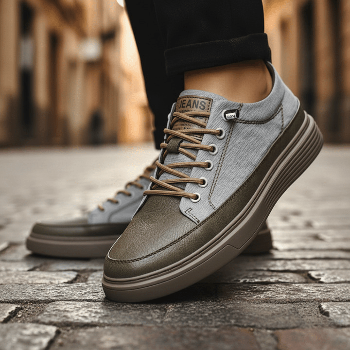 Men's Smooth Leather Casual Sneakers - Harren Cole