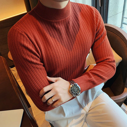 Men's Solid Pullover Sweater With Classic Collar - Harren Cole