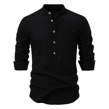 Men's Stylish Stand - Up Collar Shirt - Harren Cole