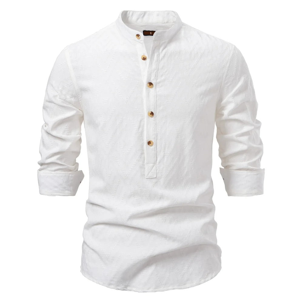 Men's Stylish Stand - Up Collar Shirt - Harren Cole