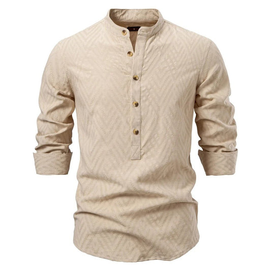 Men's Stylish Stand - Up Collar Shirt - Harren Cole