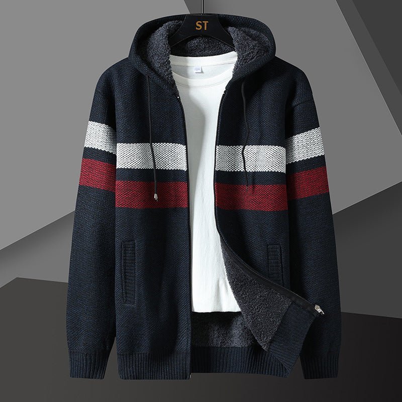 Men's Teddy-Lined Knit Hooded Jacket - Harren Cole