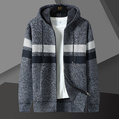 Men's Teddy-Lined Knit Hooded Jacket - Harren Cole