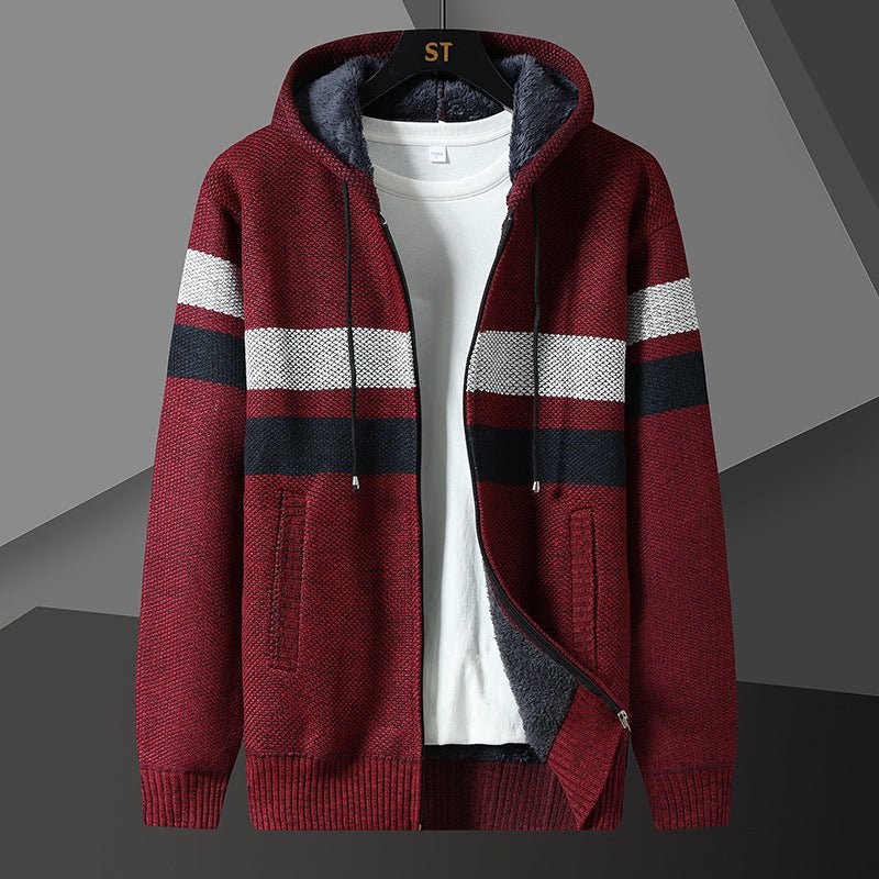 Men's Teddy-Lined Knit Hooded Jacket - Harren Cole