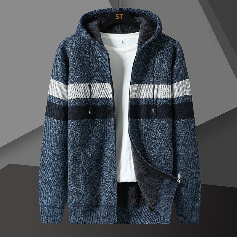 Men's Teddy-Lined Knit Hooded Jacket - Harren Cole