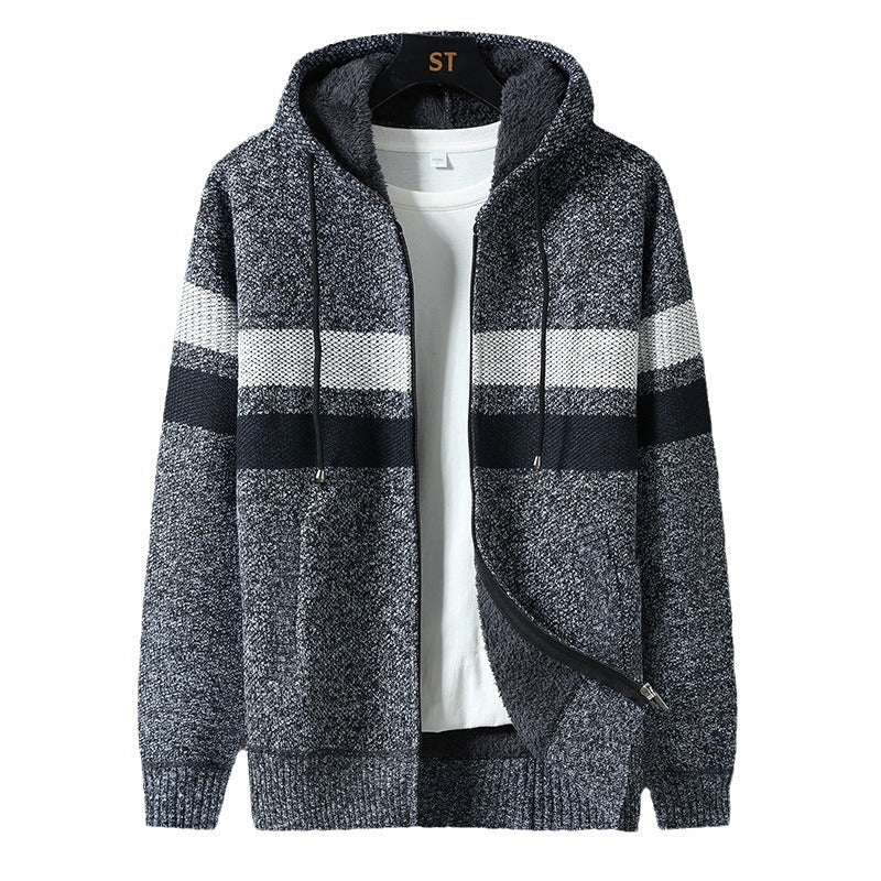 Men's Teddy-Lined Knit Hooded Jacket - Harren Cole