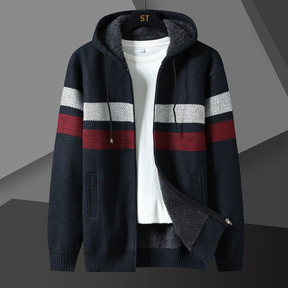 Men's Teddy-Lined Knit Hooded Jacket - Harren Cole