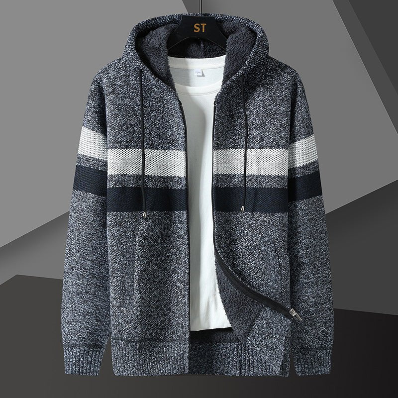 Men's Teddy-Lined Knit Hooded Jacket - Harren Cole