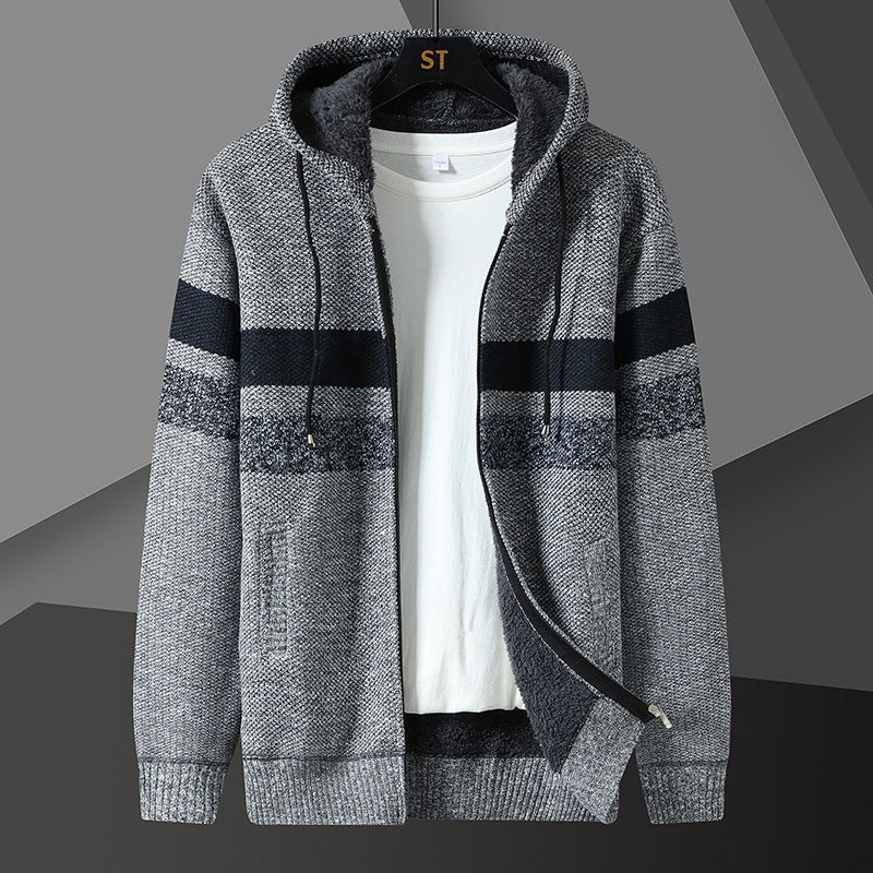 Men's Teddy-Lined Knit Hooded Jacket - Harren Cole