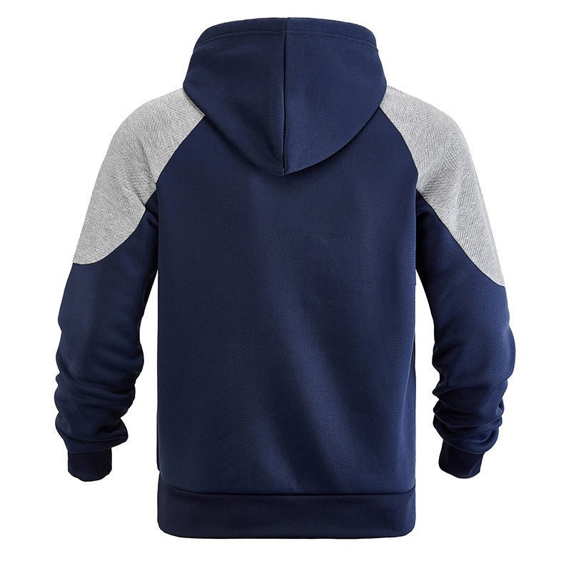 Men's Textured Contrast Panel Hoodie - Harren Cole