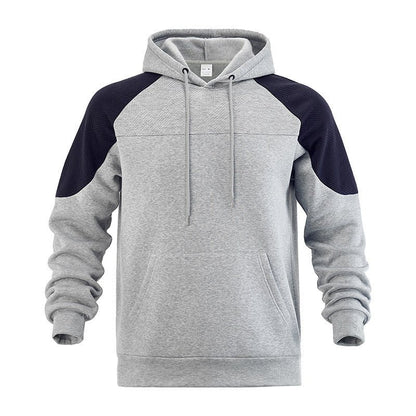 Men's Textured Contrast Panel Hoodie - Harren Cole