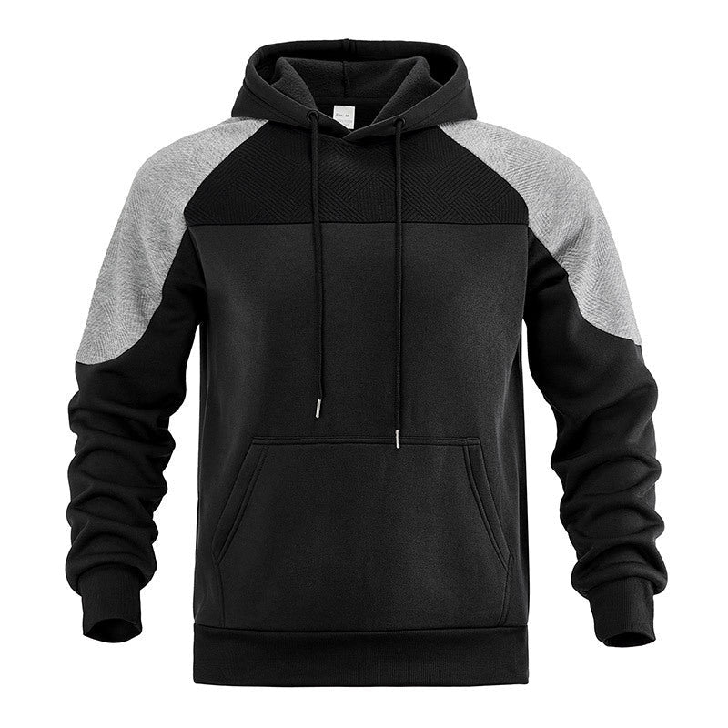 Men's Textured Contrast Panel Hoodie - Harren Cole