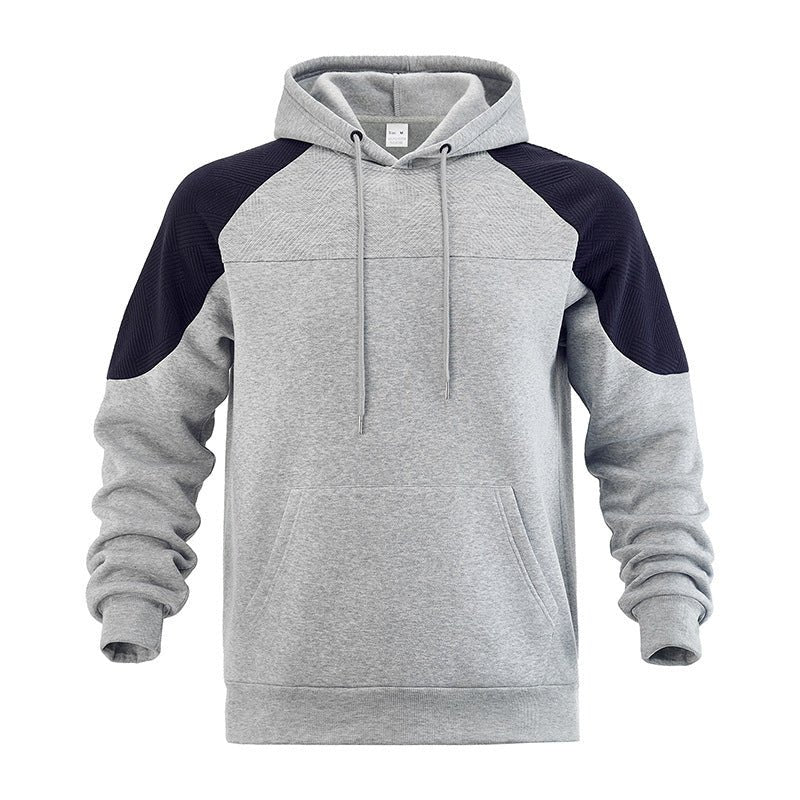 Men's Textured Contrast Panel Hoodie - Harren Cole