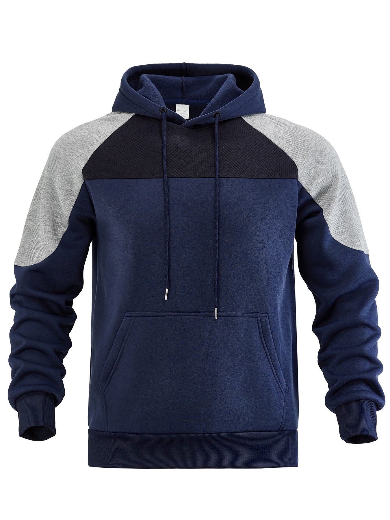 Men's Textured Contrast Panel Hoodie - Harren Cole