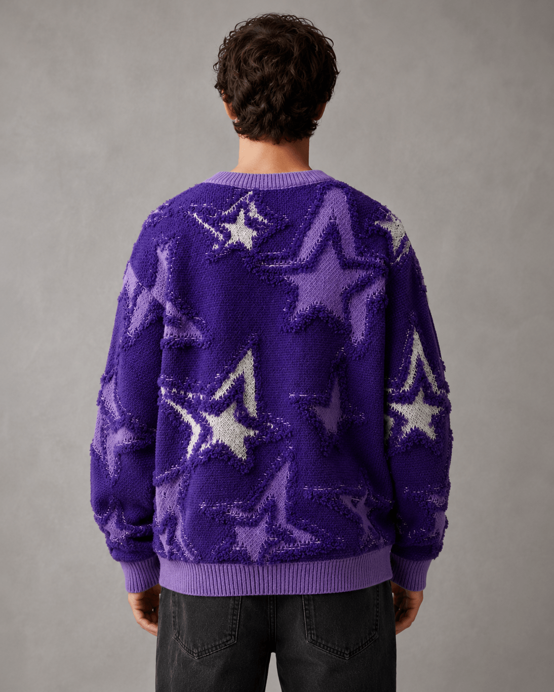 Men's Textured Star Knit Sweater Relaxed Fit - Harren Cole