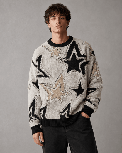 Men's Textured Star Knit Sweater Relaxed Fit - Harren Cole