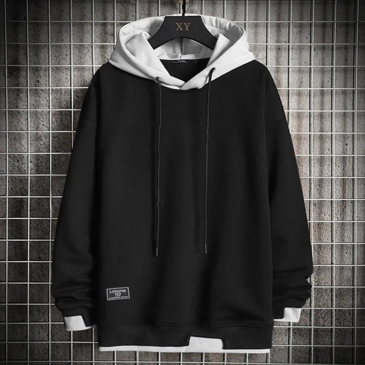 Men's Two-Tone Pullover Hoodie Relaxed Fit - Harren Cole