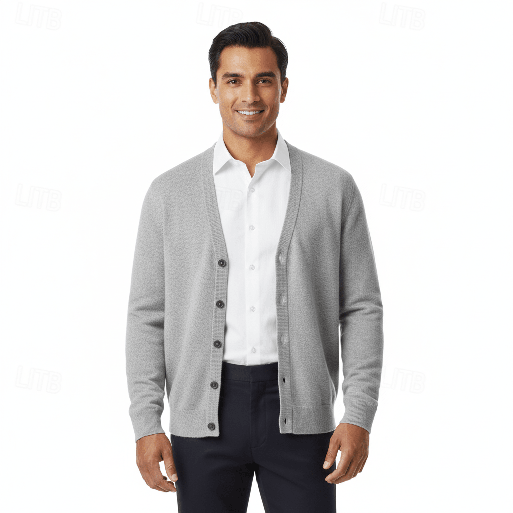 Men's V-Neck Button Cardigan Regular Fit - Harren Cole