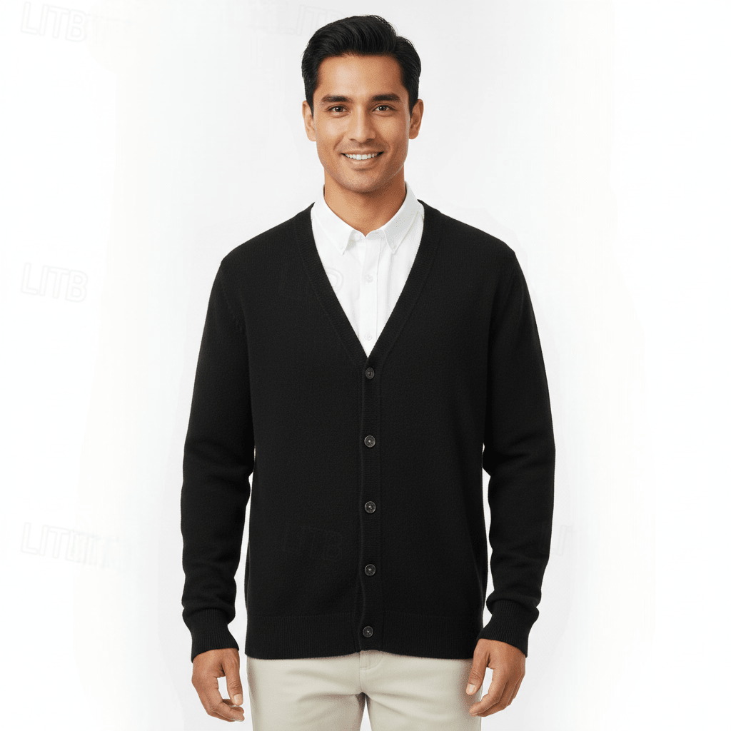 Men's V-Neck Button Cardigan Regular Fit - Harren Cole