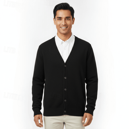 Men's V-Neck Button Cardigan Regular Fit - Harren Cole