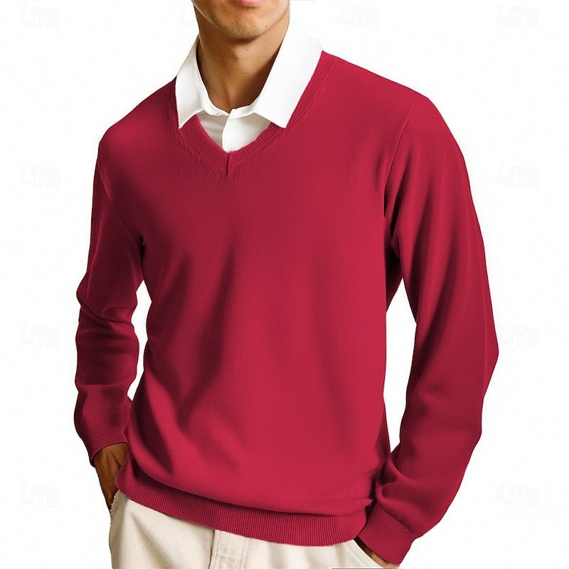 Men's V-Neck Knit Sweater - Harren Cole
