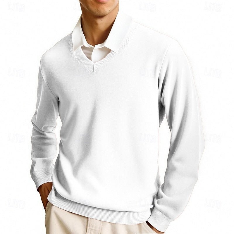 Men's V-Neck Knit Sweater - Harren Cole