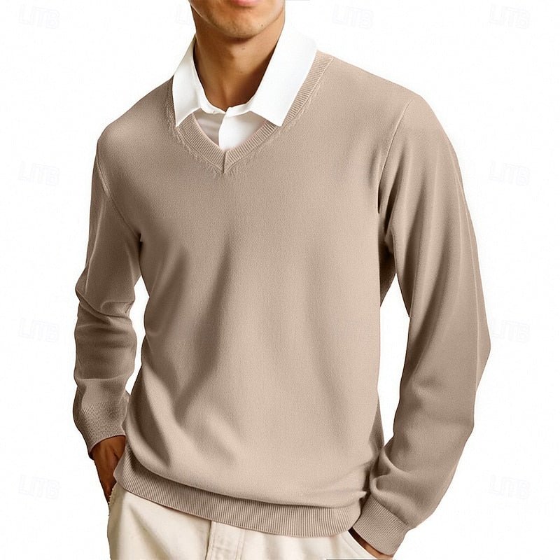 Men's V-Neck Knit Sweater - Harren Cole