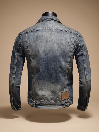 Men's Vintage Washed Denim Trucker Jacket - Harren Cole