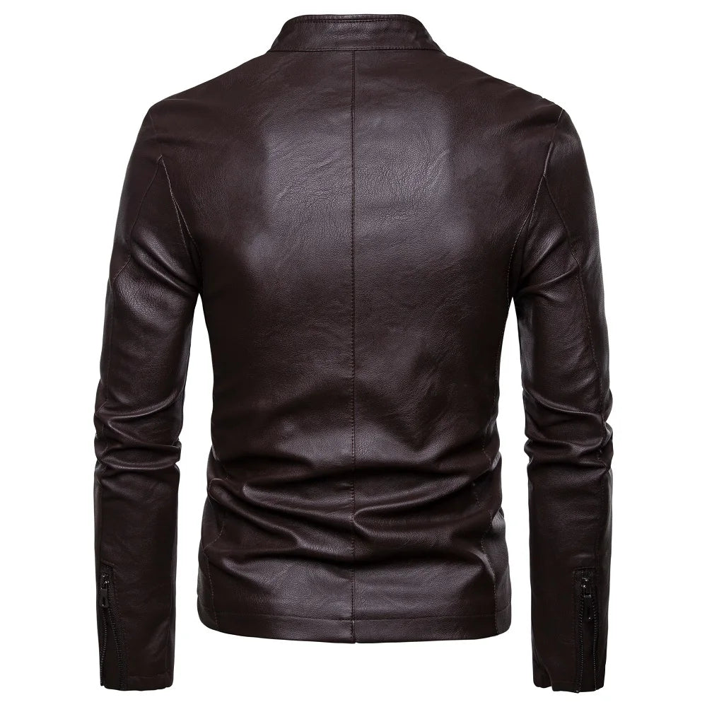 Minimalist Faux Leather Jacket - Harren Cole
