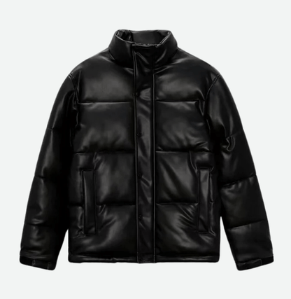 Padded Faux Leather Jacket - Harren Cole