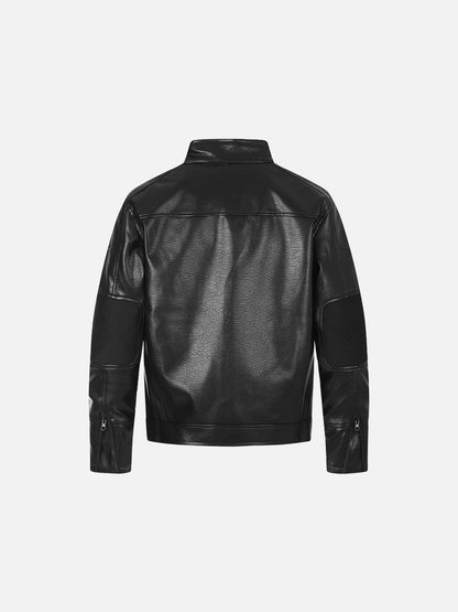 Pebbled Faux Leather Biker Jacket - Harren Cole