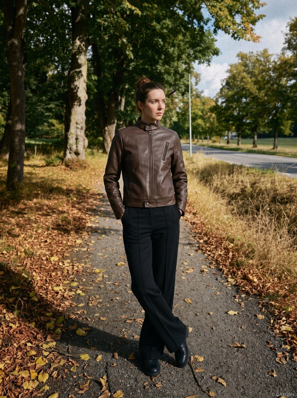 Pebbled Faux Leather Biker Jacket - Harren Cole