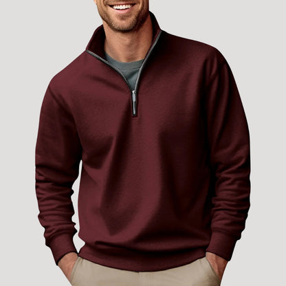 Detailed view of the sweater's ribbed cuffs and hem