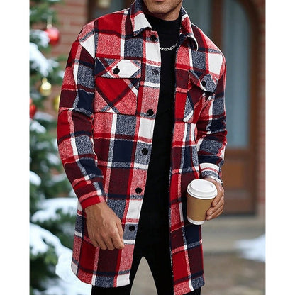Plaid Shirt Jacket With Chest Pockets - Harren Cole
