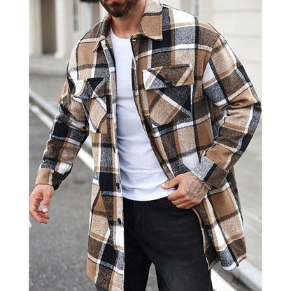 Plaid Shirt Jacket With Chest Pockets - Harren Cole
