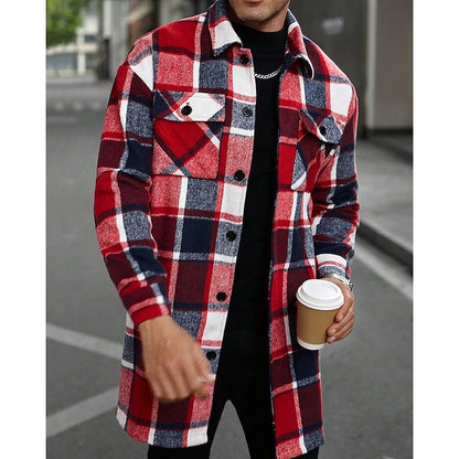 Plaid Shirt Jacket With Chest Pockets - Harren Cole