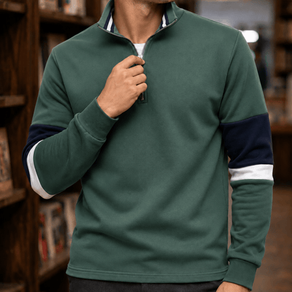 Quarter Zip Cotton Blend Sweater - Harren Cole