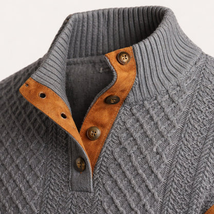 Relaxed Cable-Knit Button-Front Cardigan - Harren Cole