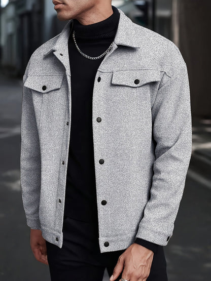 Relaxed Fit Snap Front Jacket - Harren Cole