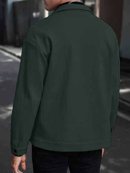 Relaxed Fit Snap Front Jacket - Harren Cole