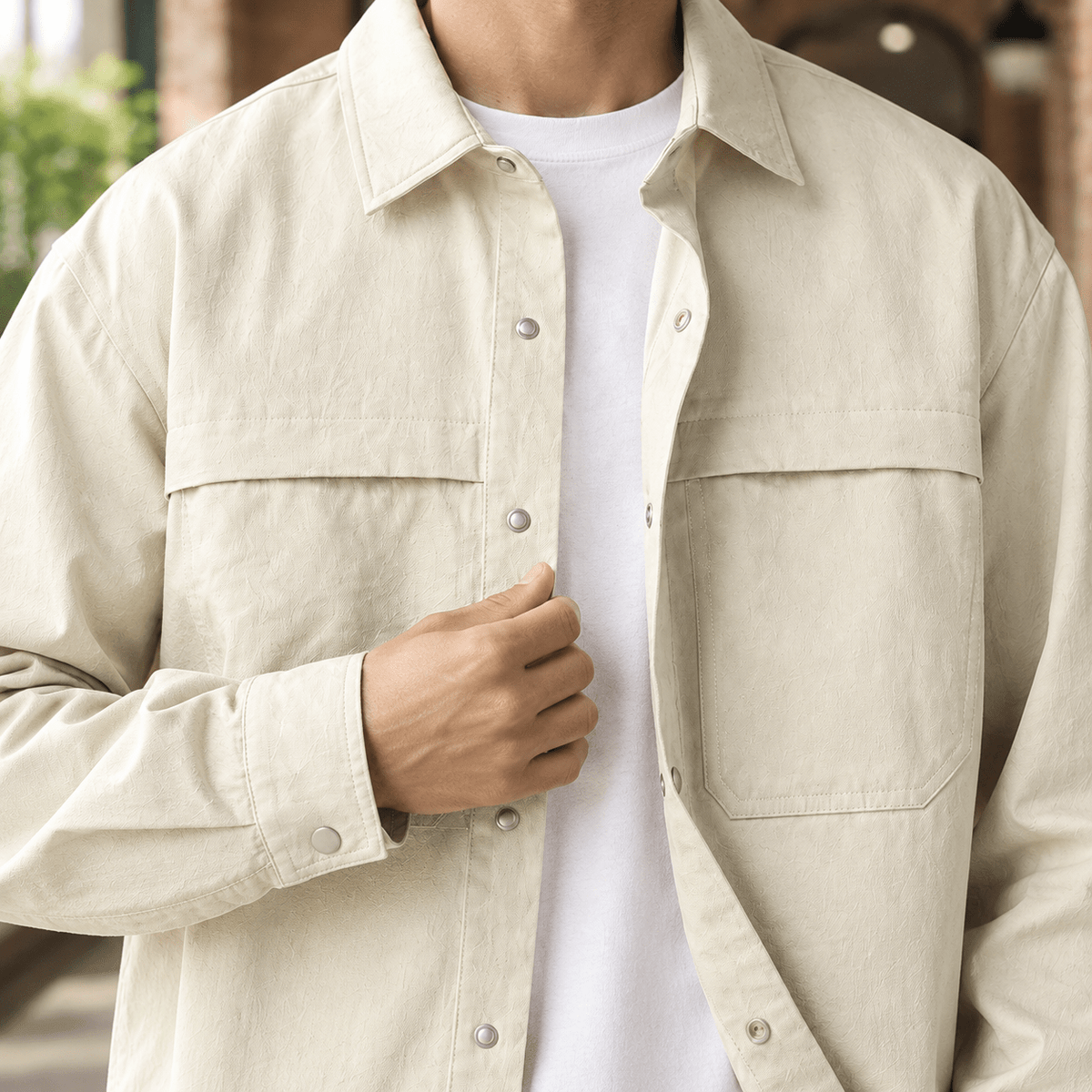 Relaxed Utility Overshirt Lightweight Woven Blend - Harren Cole