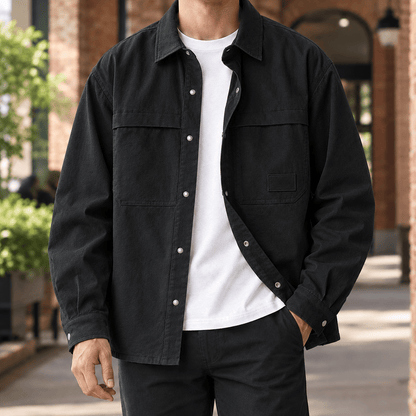 Relaxed Utility Overshirt Lightweight Woven Blend - Harren Cole