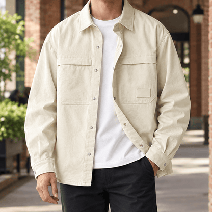 Relaxed Utility Overshirt Lightweight Woven Blend - Harren Cole